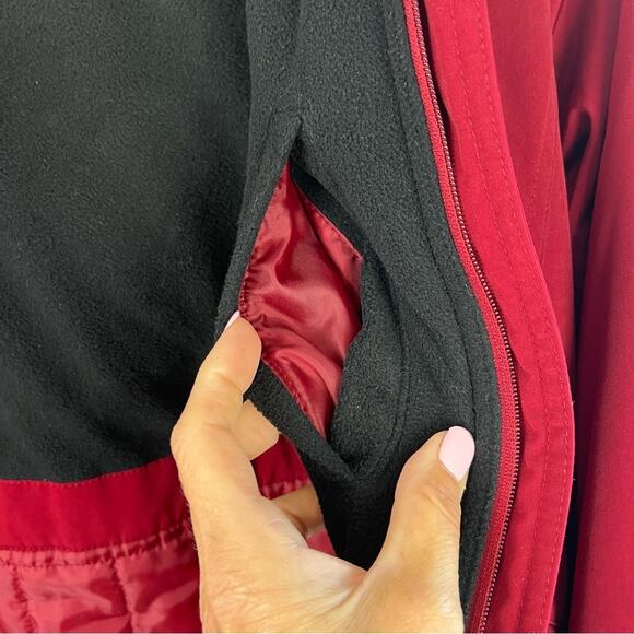 Giacca Women’s Coat Jacket Winter Hood Country Western Red Small Petite - Picture 6 of 11